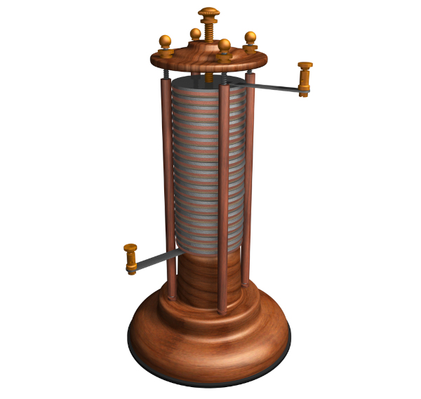 Representação gráfica da pilha de Alessandro Volta.